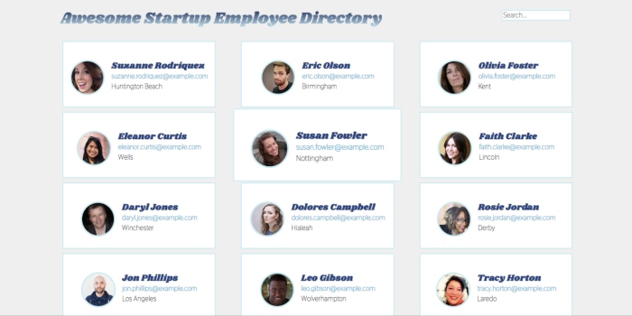 Picture of employee directory project
